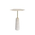 thumbnail image 1 of Pasargad Home Amara Side Table, Marble Base with Shiny Gold Stainless Steel Top, 1 of 2