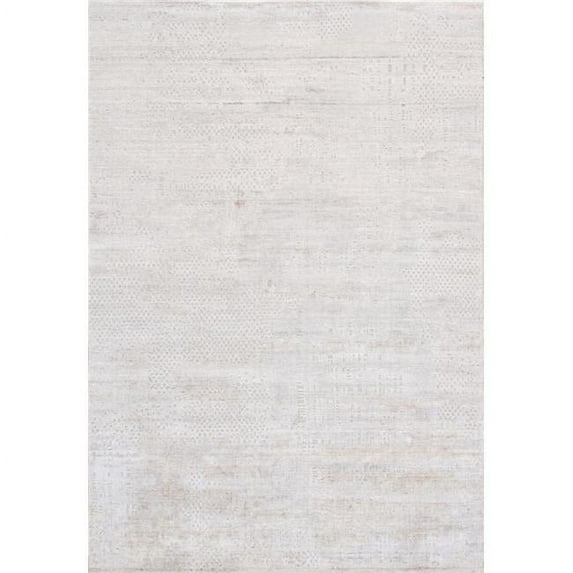 Pasargad Home Amari Collection Hand-Loomed Bsilk & Wool Beige Area Rug- 5' 4' X 7' 8'