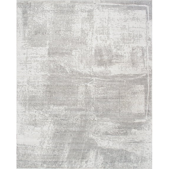 Pasargad Home Amari Collection Hand-Loomed Bsilk & Wool Ivory Area Rug- 8' 1" X 10' 1"