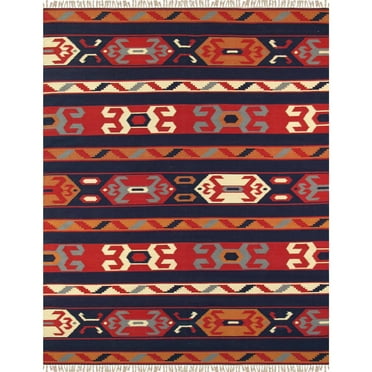 Pasargad Home Anatolian Collection Hand-Woven Cotton Area Rug- 5' 0" X 8' 0"