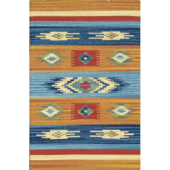 Pasargad Home Anatolian Kilim Hand-Woven Cotton Area Rug- 6' 0" X 9' 0" , Multi