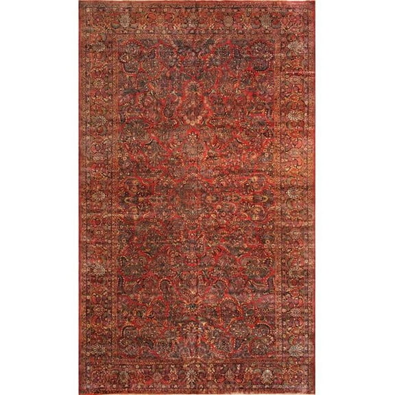 Pasargad Home  Antique Azerbaijan Red Lamb's Wool Area Rug - 12 ft.10 in. X 20 ft. 5 in.
