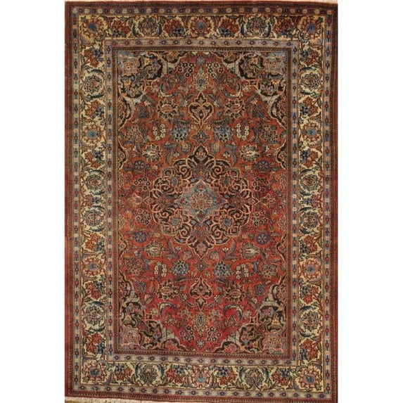 Pasargad Home Antique Azerbaijan Rust Lamb's Wool Area Rug- - 4 ft. 7 in. X 6 ft. 8 in.