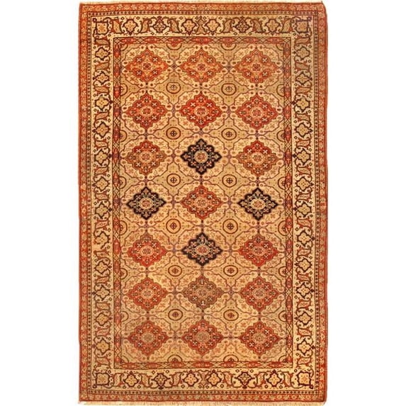 Pasargad Home Antique Denver Beige Lamb's Wool Area Rug 4' 8" X 7' 5"