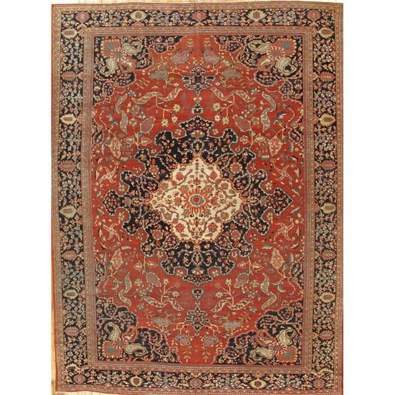 Pasargad Home Antique Denver Rust Lamb's Wool Area Rug-10 ft.11 in. X 14 ft. 9 in.