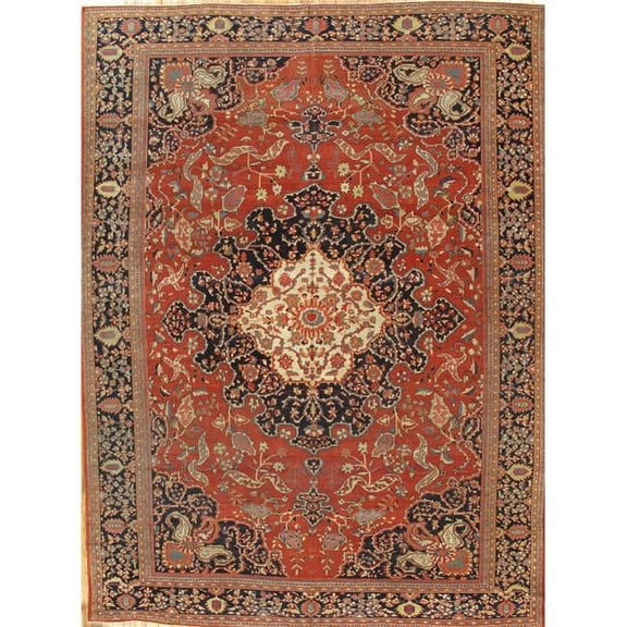 Pasargad Home Antique Denver Rust Lamb's Wool Area Rug-10 ft.11 in. X 14 ft. 9 in.