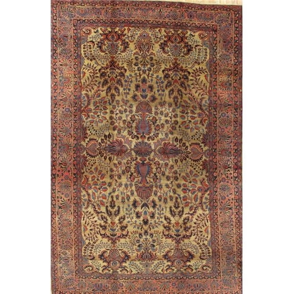 Pasargad Home Antique Sarouk Lamb's Wool Area Rug 8' 9" X 13' 9" Camel