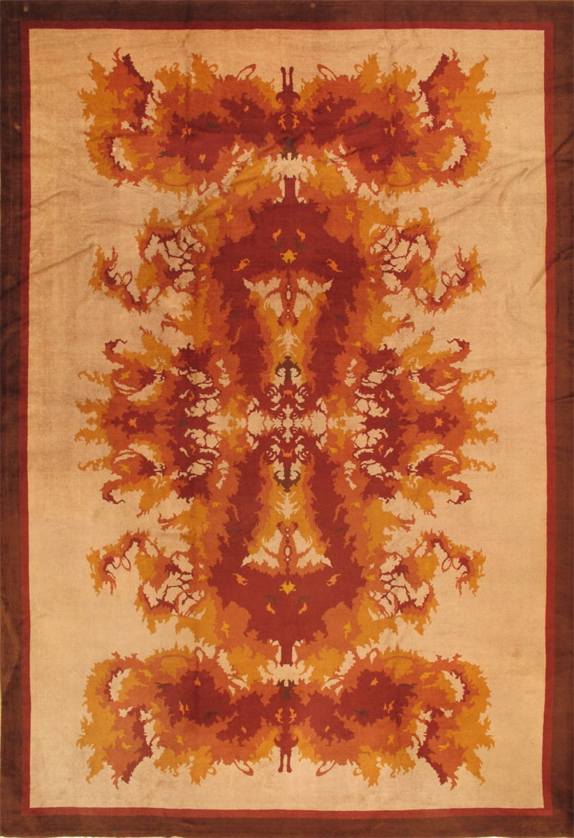 Pasargad Home Art Deco Collection Hand-Knotted Lamb's Wool Area Rug