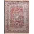 thumbnail image 1 of Pasargad Home Kashan 111" x 145" Hand-Knotted Silk Fabric Area Rug in Red/Navy, 1 of 7