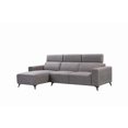 thumbnail image 1 of Pasargad Home Bari Left Facing Modern Poly Fabric Sectional Sofa in Gray, 1 of 9