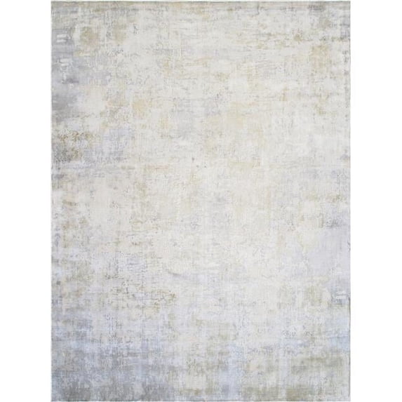 Pasargad Home Beverly 10' x 14' Hand-Loomed Bamboo Silk Silver/Brown Rug - All Ages, Indoors