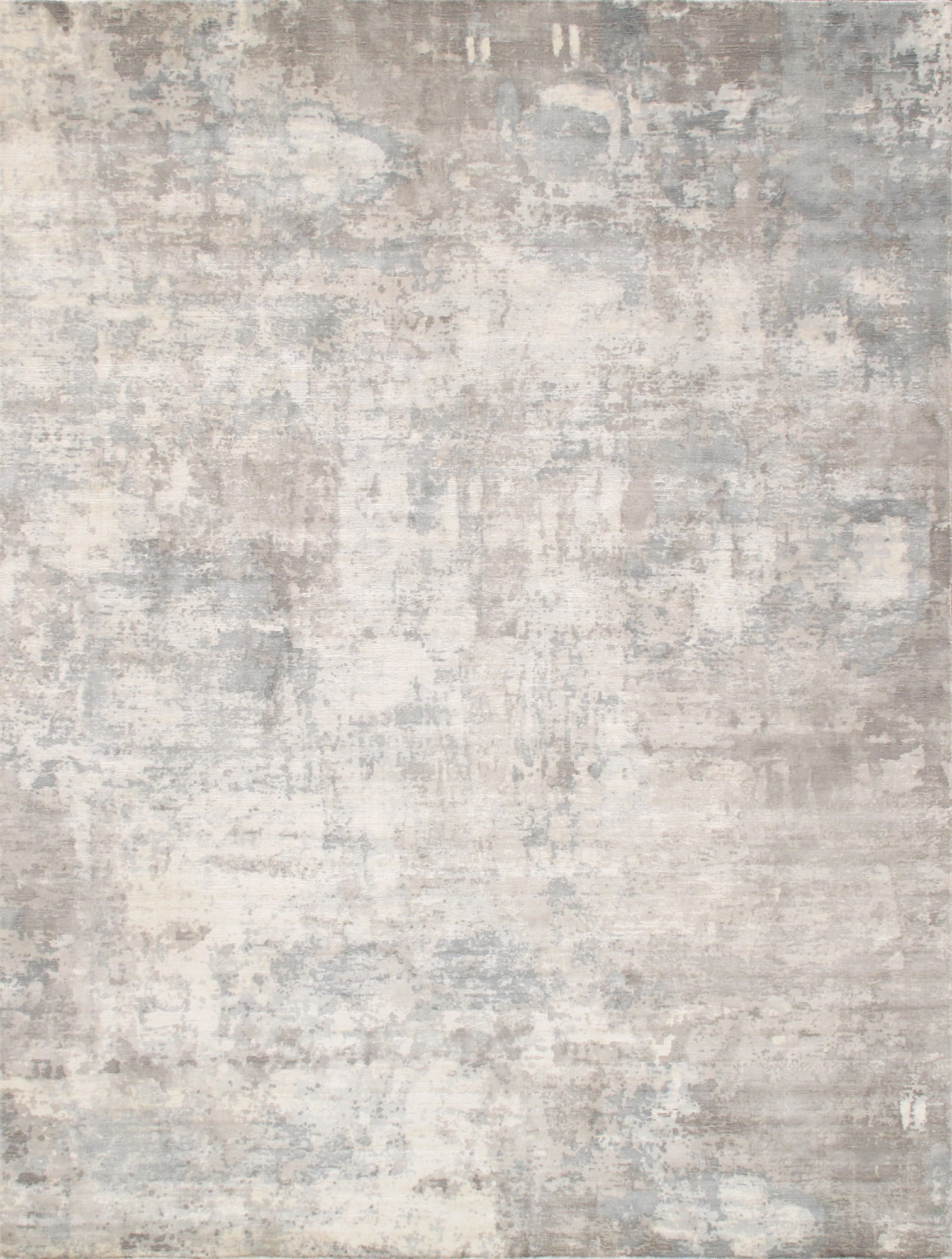 Abstract Elegance Hand-Loomed Viscose Area Rug - 12' x 15' Gray