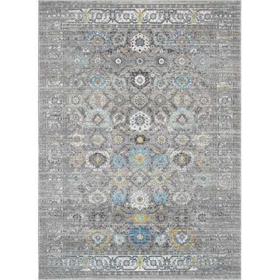 Pasargad Home Chelsea 10' x 14' Power-Loomed Silver Rug - All Ages, Indoors