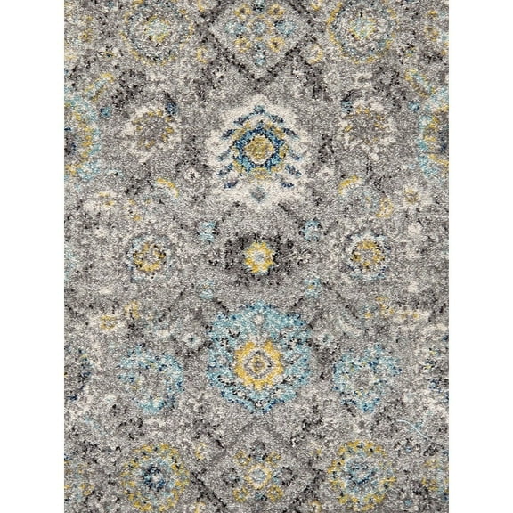 Pasargad Home Chelsea 2.08' x 6' Power-Loomed Silver Runner Rug - All Ages, Indoors