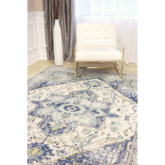 Pasargad Home Turkish Chelsea Design Medallion Area Rug Ivory 2' x 3' Oriental,Medallion 2' x 3' Indoor,Accent Living Room,Bedroom,Dining Room Ivory