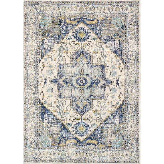 Pasargad Home Chelsea 4' x 6' Power-Loomed Ivory Rug - All Ages, Indoors