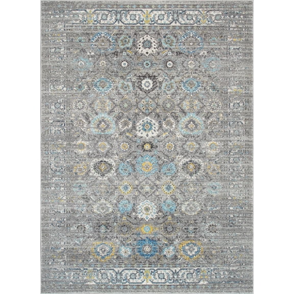 Pasargad Home Chelsea 4' x 6' Power-Loomed Silver Rug - All Ages, Indoors