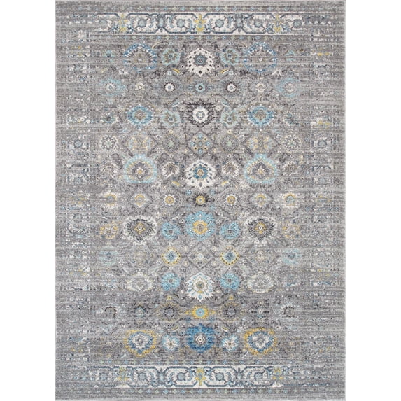 Pasargad Home Chelsea 8' x 10' Power-Loomed Silver Rug - All Ages, Indoors