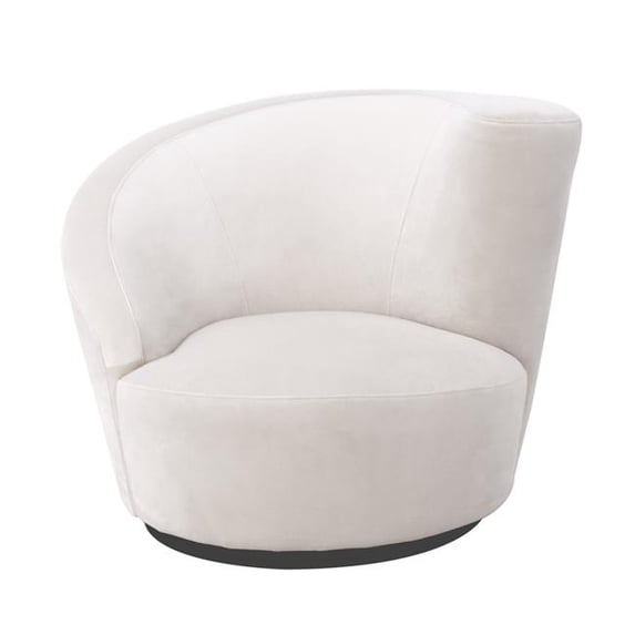 Pasargad Home CHAIR-C0242-01 Vicenza Collection Crescent Chair, White - 30 x 37 x 34 in.