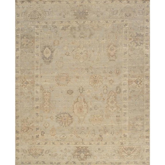 Pasargad Home DOU-89 9x12 Pasargad Home Oushak Hand-Knotted Blue Wool Area Rug- 9' 1'' X 11' 9''