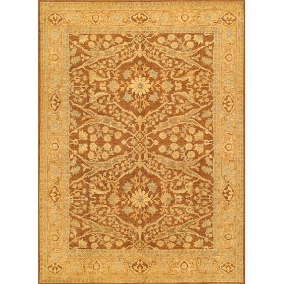 Pasargad Home Denver Hand-Knotted Brown Lamb's Wool Area Rug 9' 0" X 12' 4"
