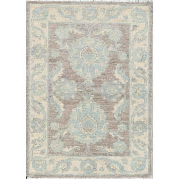 Pasargad Home Denver Hand-Knotted Brown Wool Area Rug 2' 3" X 3' 0"