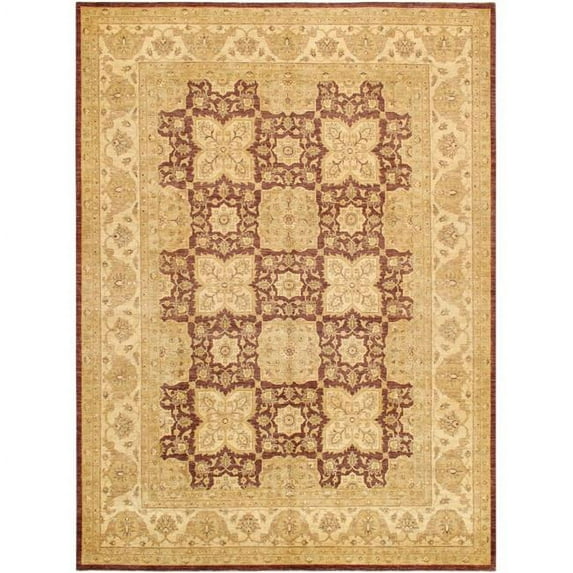 Pasargad Home Denver Hand-Knotted Plum Lamb's Wool Area Rug- 9 ft. 1 in. X 12 ft. 5 in.