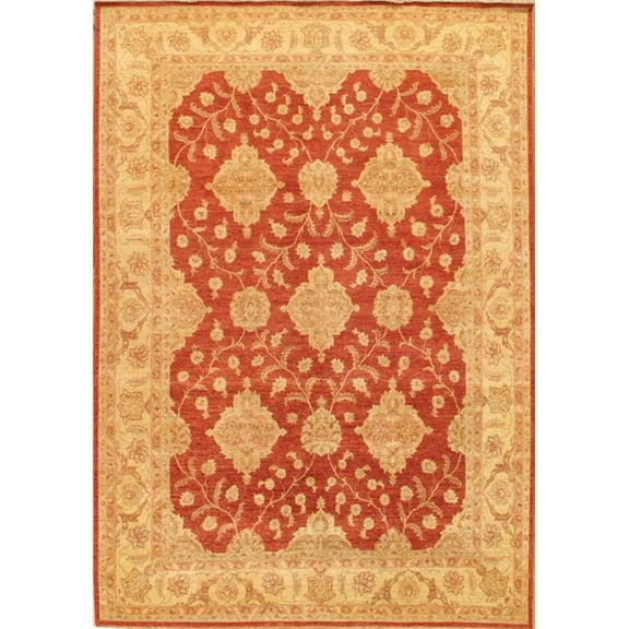 Pasargad Home Denver Hand-Knotted Rust Lamb's Wool Area Rug 10' 0" X 14' 3"