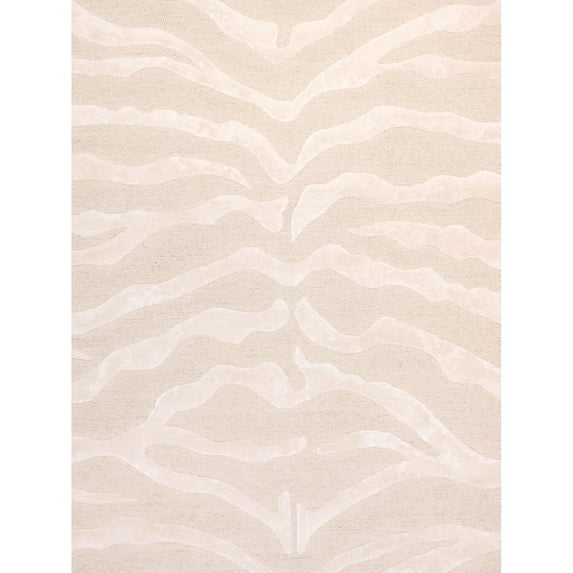 Pasargad Home Edgy 12' x 15' Hand-Tufted Silk and Wool Ivory Rug, For Indoor Space and all Age of Group