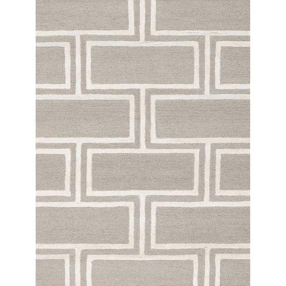 Pasargad Home Edgy 5' x 8' Hand-Tufted Silk and Wool Silver/Ivory Rug, For Indoor Space and all Age of Group