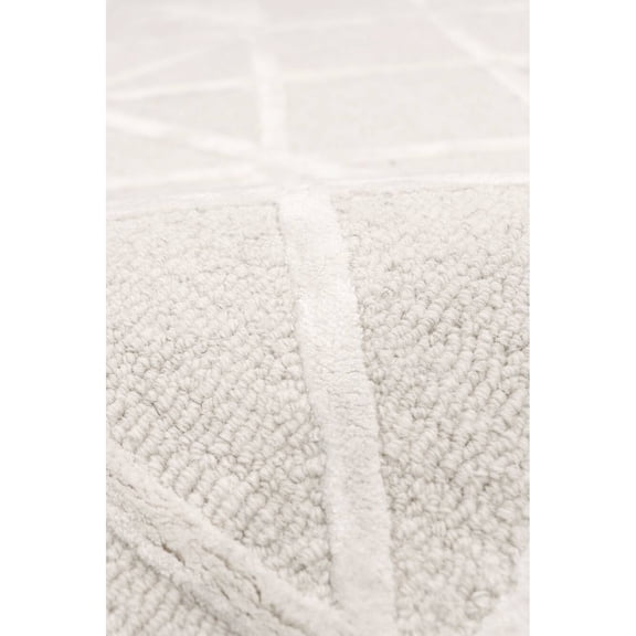 Pasargad Home Edgy Collection Hand-Tufted Bsilk & Wool Area Rug 7' 9" X 9' 9" - Ivory