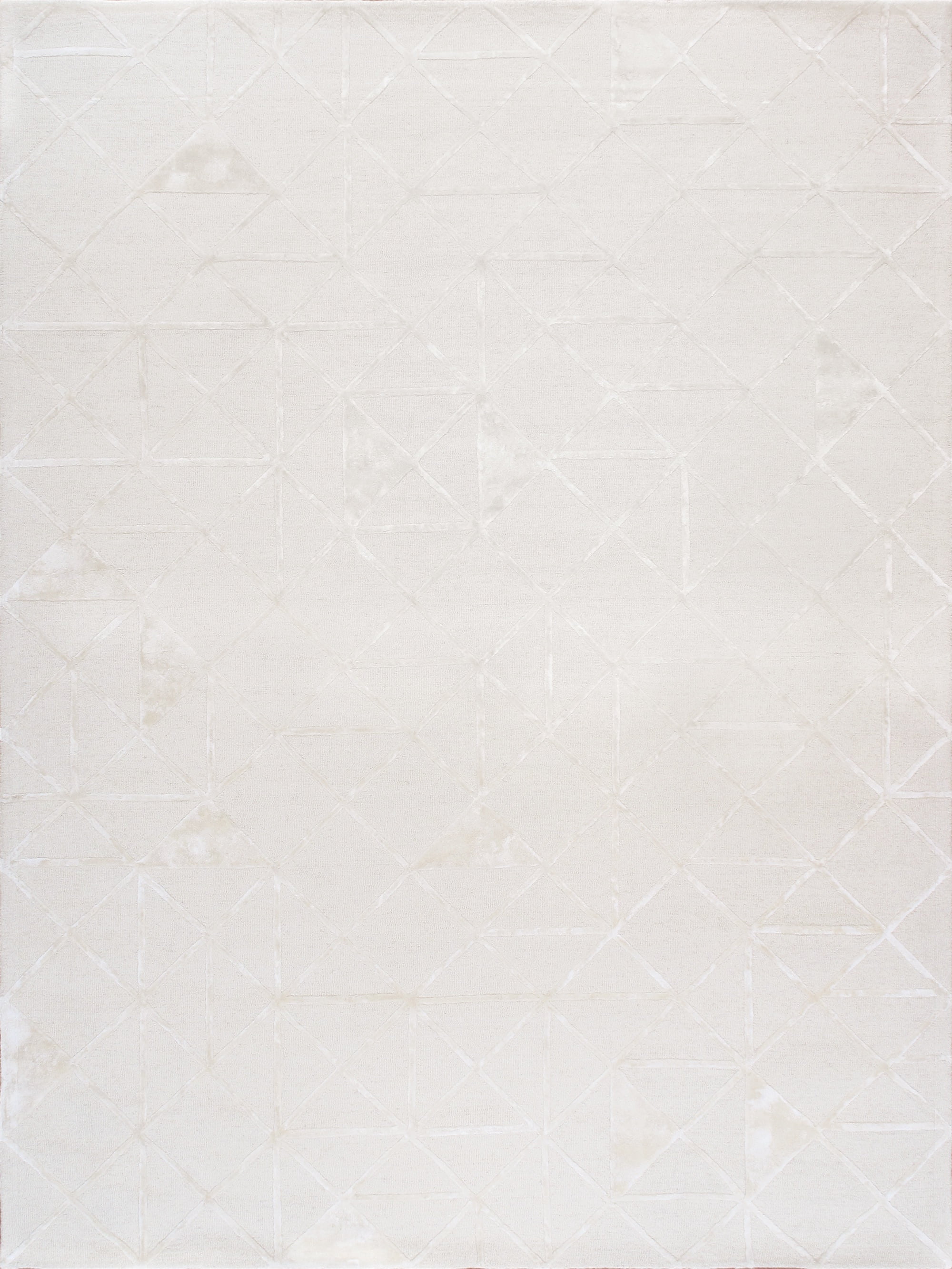 Pasargad Ivory Hand-Tufted Bamboo Silk & Wool 7'9" x 9'9" Area Rug