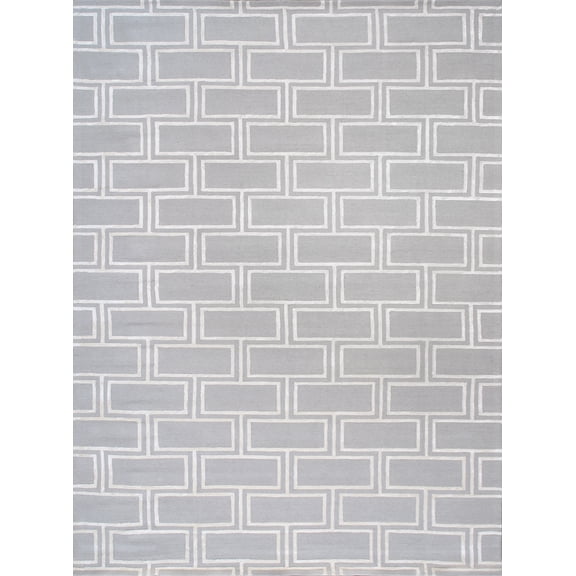 Pasargad Home Edgy 9' x 12' Hand-Tufted Silk and Wool Silver/Ivory Rug, For Indoor Space and all Age of Group