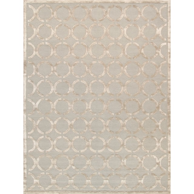 Pasargad Home Edgy Collection Hand-Tufted Bamboo Silk & Wool Area Rug- 7' 9" X 9' 9" , Beige