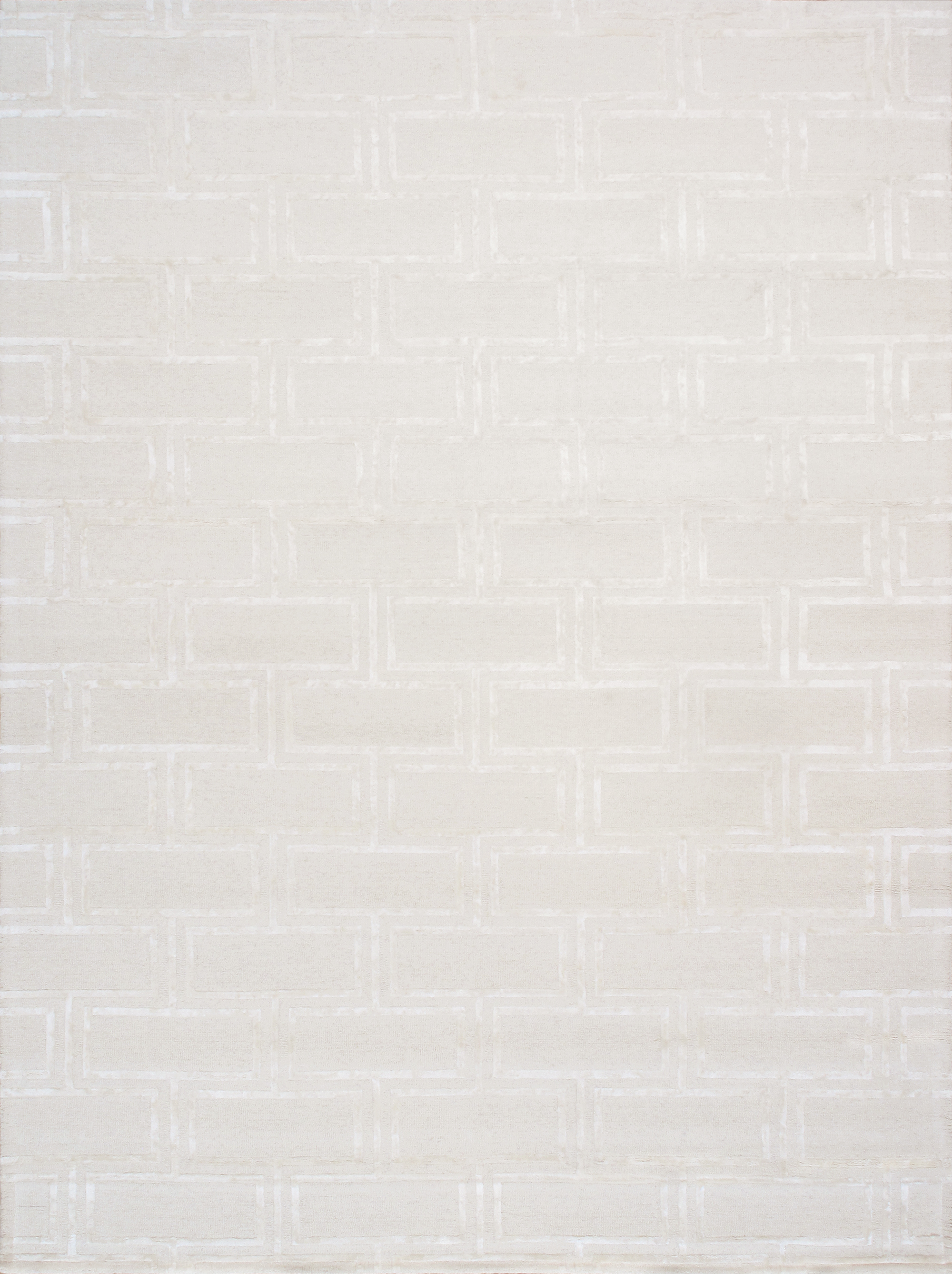 Pasargad Home Edgy Collection Hand-Tufted Bamboo Silk & Wool Area Rug, 7' 9" X 9' 9", Ivory - image 1 of 5