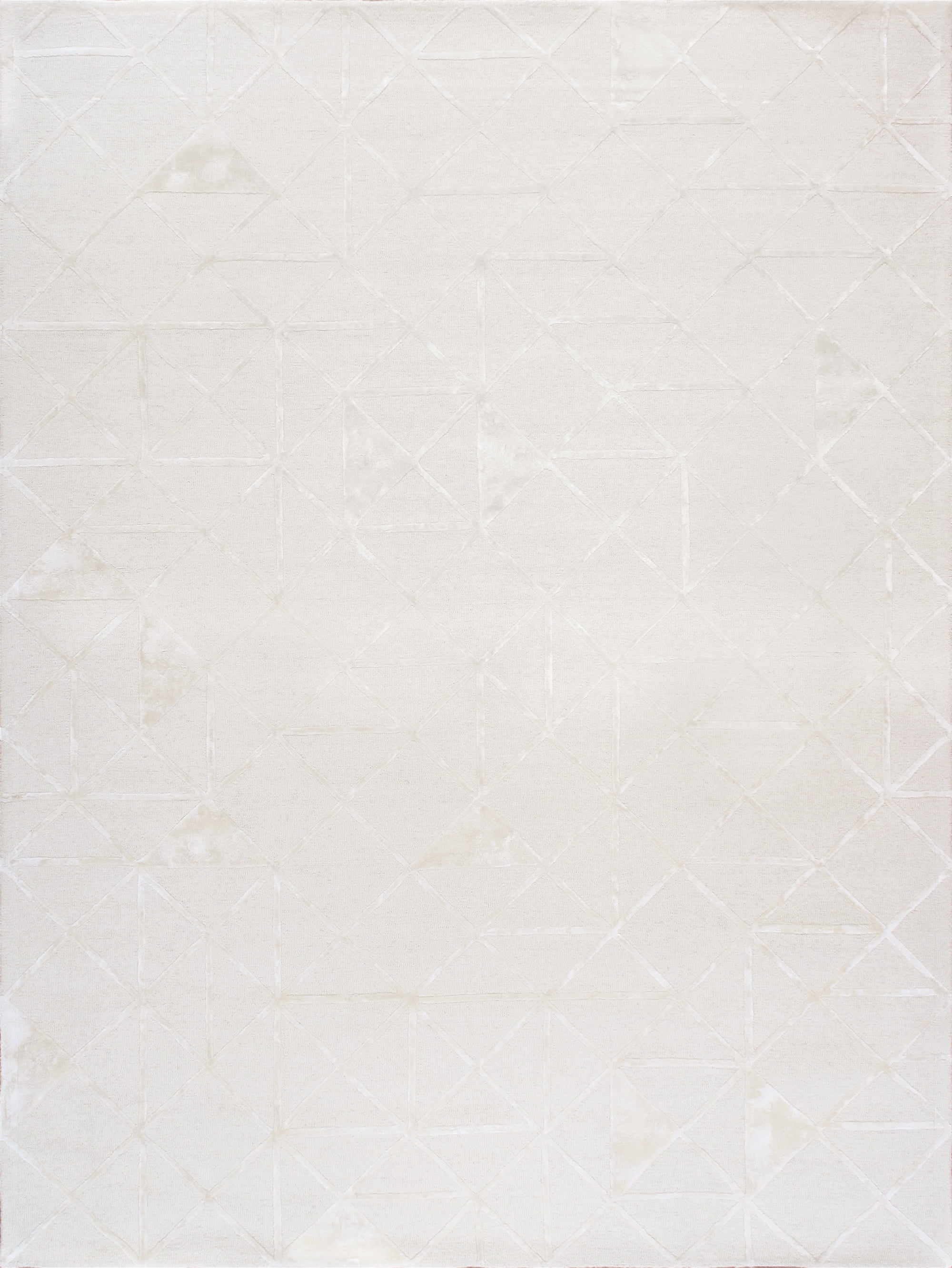 Pasargad Ivory Hand-Tufted Bamboo Silk & Wool 7'9" x 9'9" Area Rug