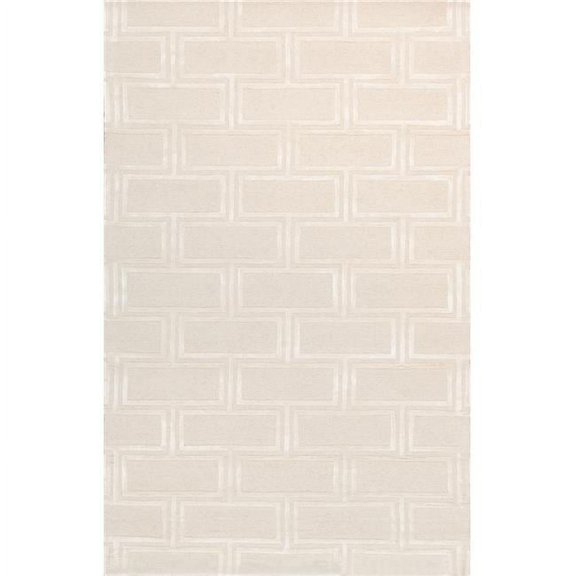 Pasargad Home  Edgy Collection Hand-Tufted Bamboo Silk & Wool Area Rug - Ivory - 5' 0' X 8' 0'