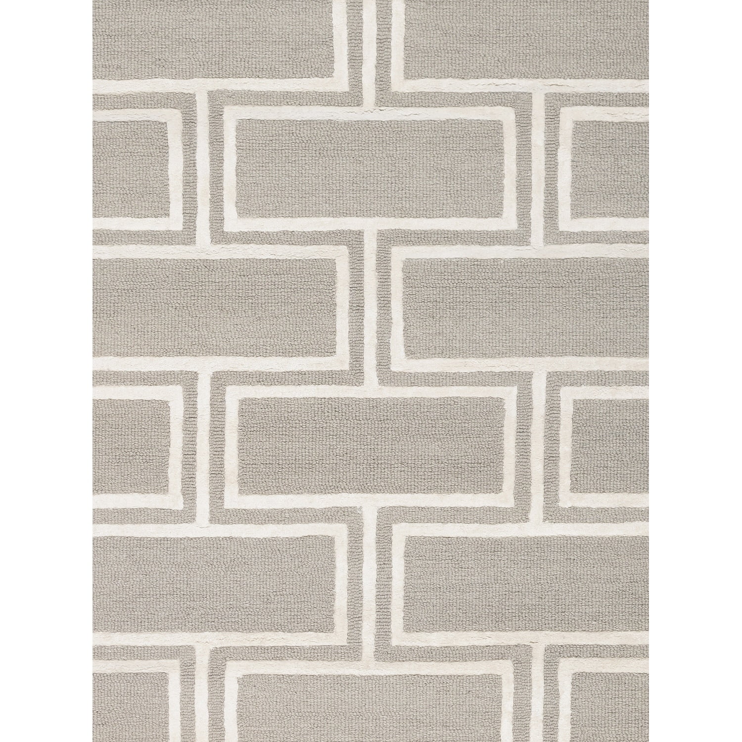 Elegant Silver 15"x25" Hand-Tufted Wool & Viscose Silk Rug