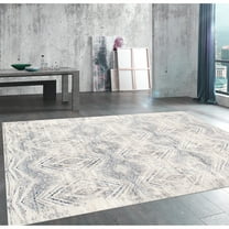 Pasargad Home Efes 2' x 3' Power-Loomed Light Grey/Light Blue Rug, For Indoor Space and all Age of Group