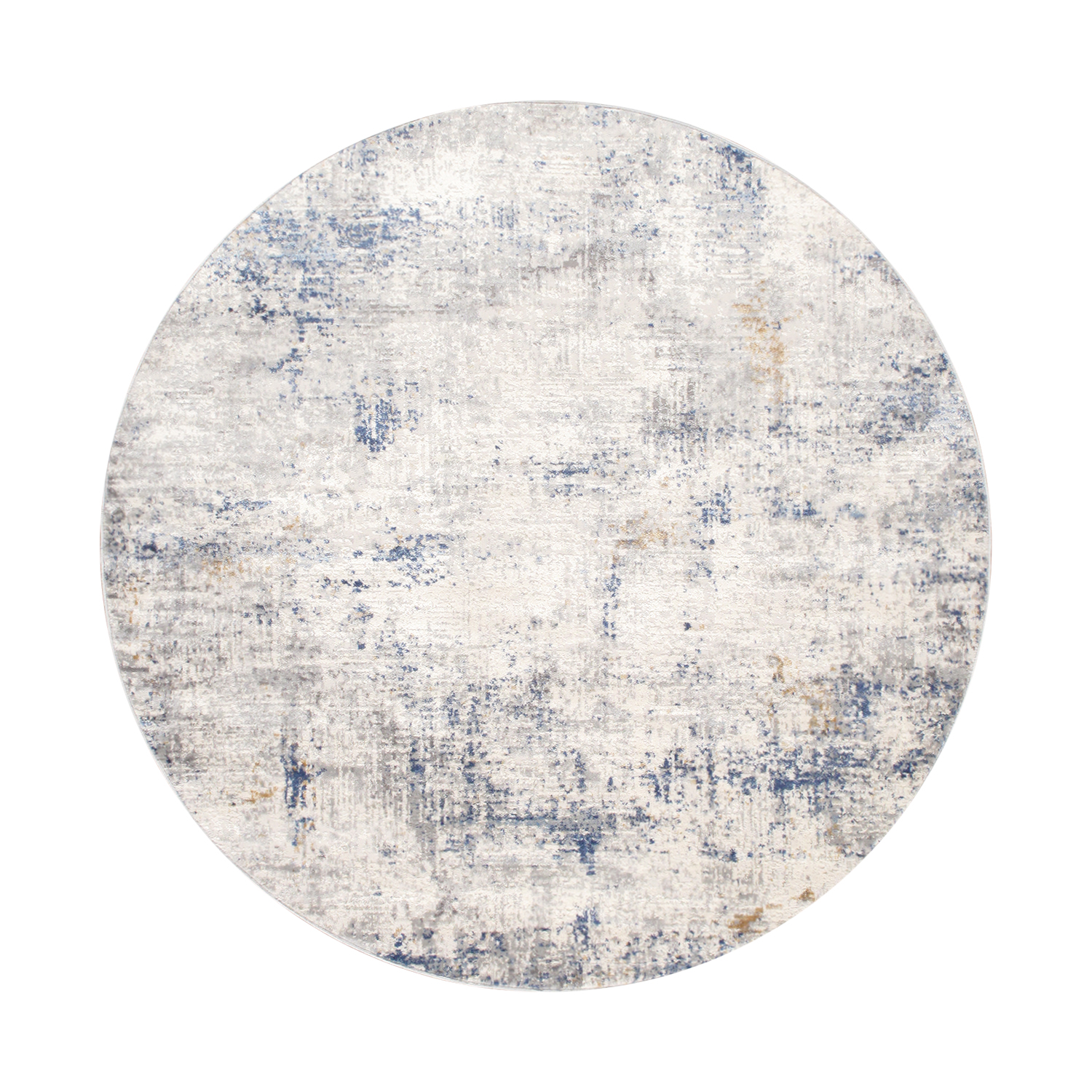Pasargad Home Efes Design Power Loom Round Area Rug 6 x 6, Light Grey