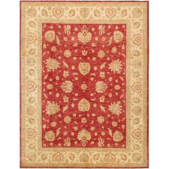 Pasargad Home Denver Hand-Knotted Rust Lamb's Wool Area Rug  8'10" X 11' 8"