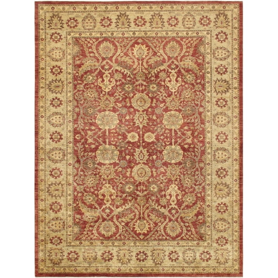 Pasargad Home Ferehan Collection Hand-Knotted Lamb's Wool Area Rug- 9' 1" X 12' 0"