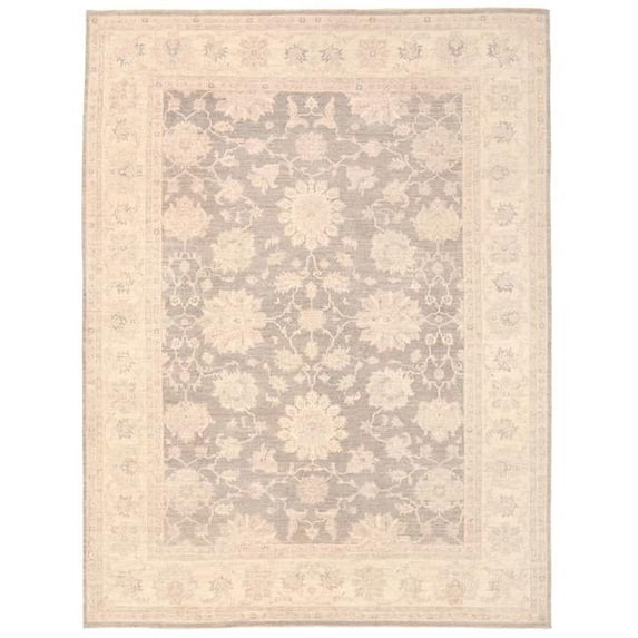 Pasargad Home Denver Hand-Knotted Grey Wool Area Rug 8' 9" X 11' 7"