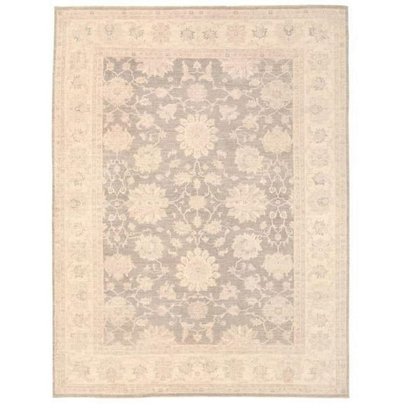 Pasargad Home Denver Hand-Knotted Grey Wool Area Rug  8' 9" X 11' 7"