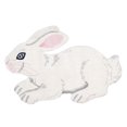 thumbnail image 1 of Pasargad Home Forest Bunny Print 2' x 3' Hand-Tufted Wool White Rug - All Ages, Indoors, 1 of 3
