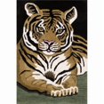 thumbnail image 1 of Pasargad Home Forest Tiger Print 2' x 3' Hand-Tufted Wool Brown/Natural Rug - All Ages, Indoors, 1 of 4