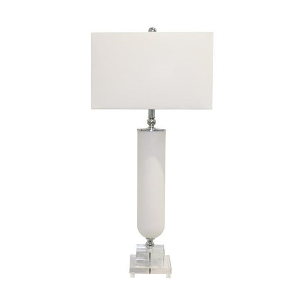 Pasargad Home PGS-7241 Pasargad Home Frosted Glass & Lucite Pedestal Table Lamp Clean, Chic, Effortlessly Modern