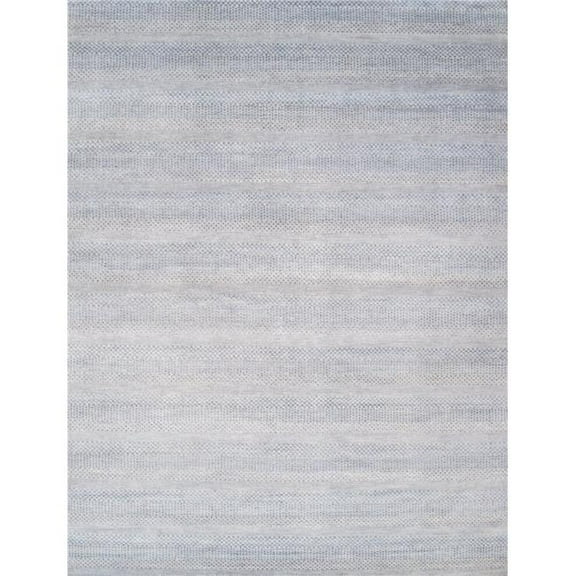 Pasargad Home GRASS-752 10x14 Transitional Hand-Knotted Silver Geometric Area Rug-10' 0'' X 14' 0''