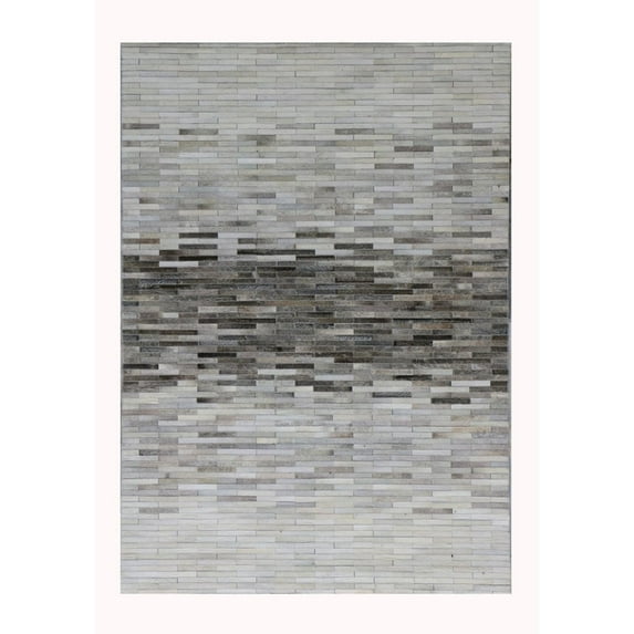 Pasargad Home Galaxy 10' x 14' Hand-Loomed Cowhide Silver Rug - All Ages, Indoors