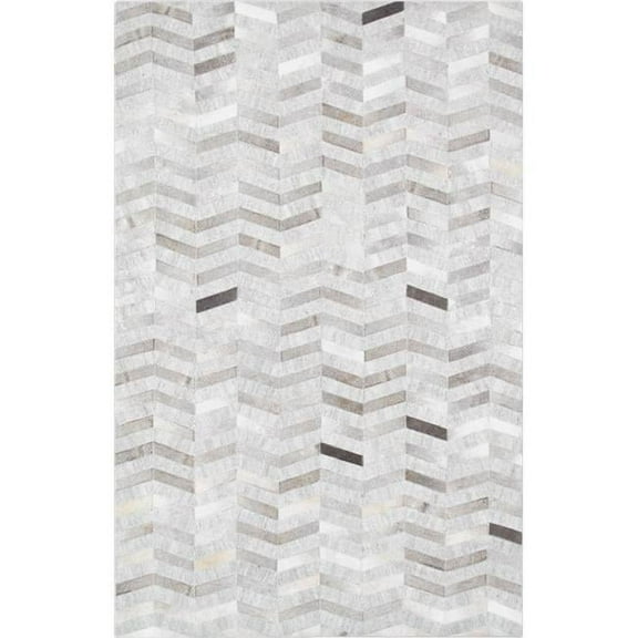 Pasargad Home Galaxy 5' x 8' Hand-Loomed Cowhide Silver Rug - All Ages, Indoors